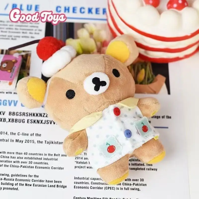 คาวาอิ ริลัคคุมะครบรอบเครื่องทำขนมพวงกุญแจน่ารักการ์ตูนตุ๊กตาของเล่นกระเป๋าเป้สะพายหลังจี้เด็กชายและเด็กหญิงวันเกิดของขวัญสร้างสรรค์