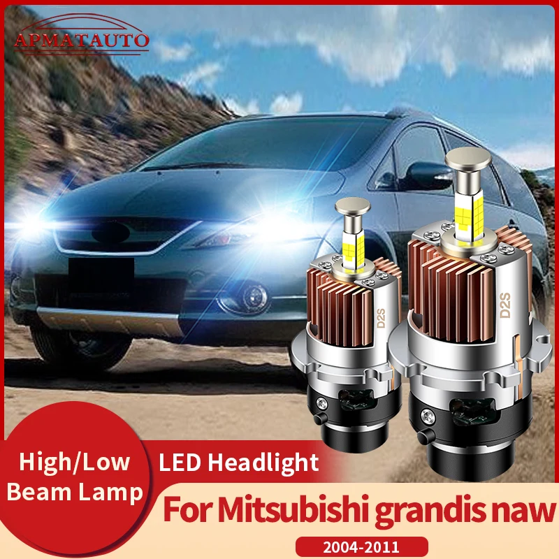 2PCS 12V High Quality 32000LM 35W HID Xenon Bulb 6000K Auto Light Car Headlight For Mitsubishi grandis naw 2004-2011 Plug&Play