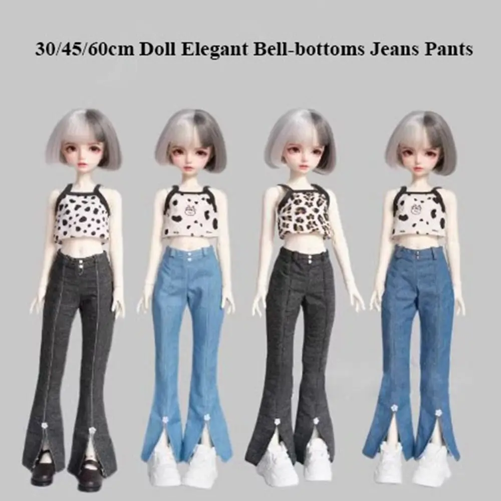 

Casual Wear Bell-bottoms Jeans Pants Elegant Mini Doll Trousers Cute DIY Accessories for 1/3 1/4 1/6 30/45/60cm Doll