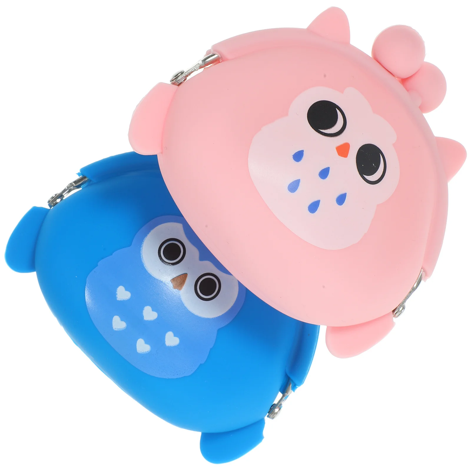 

2Pcs Silicone Cartoon Owl Coin Purse Small Compact Change Pouch Bag for Women Girls Kids Travel Shopping Use Coin Purse