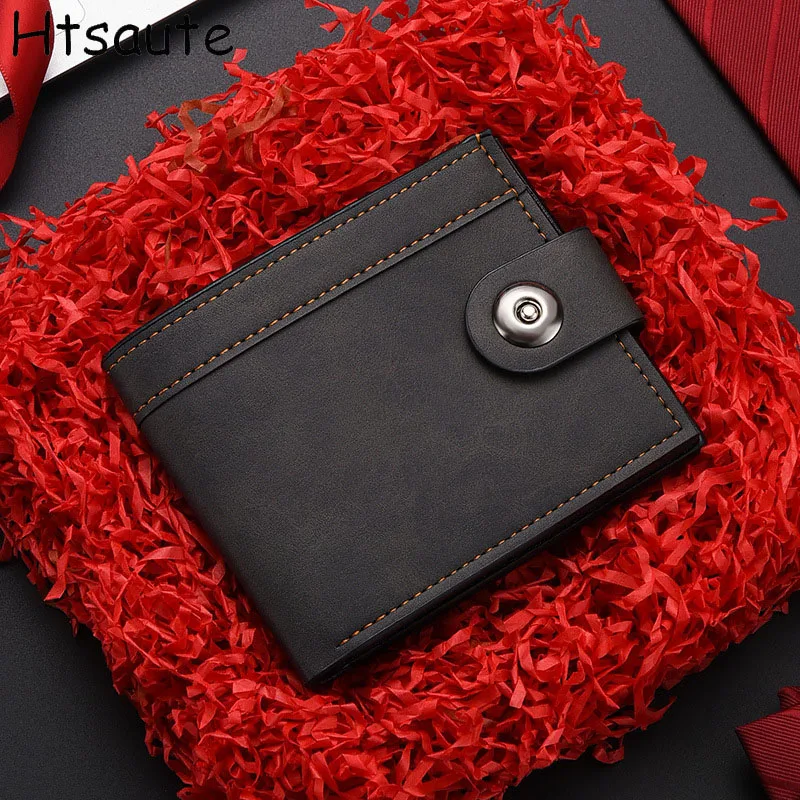 

PU Leather Mens Brand Designer Short Shaped Wallets For Man Black Purses Portefeuille Homme Short Purses ID Holders