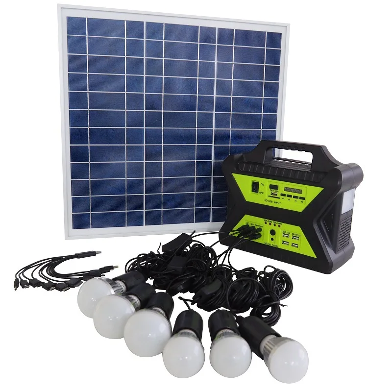 Portable Solar generator with 6 bulbs Solar Light 12AH 17AH Home Power Generator Solar Savings system