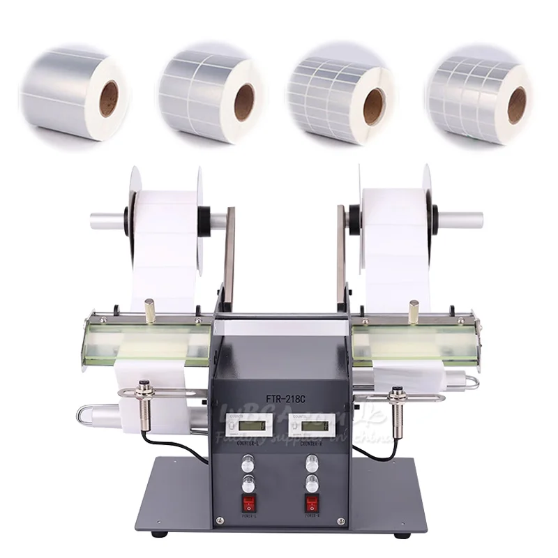 Double Label Stripper Width FTR-218C Customized Length Counting Function Label Packaging Labeling Machine Dual Head Label Peeler