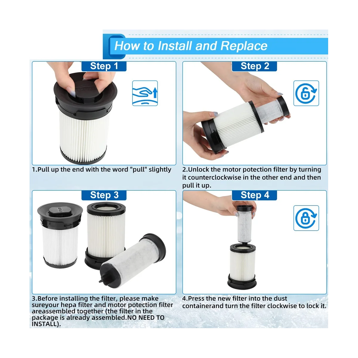 ตัวกรองสําหรับ TriFlex HX1 & Dog เครื่องดูดฝุ่นไร้สาย HEPA Vacuum Replacement Part No 11289902