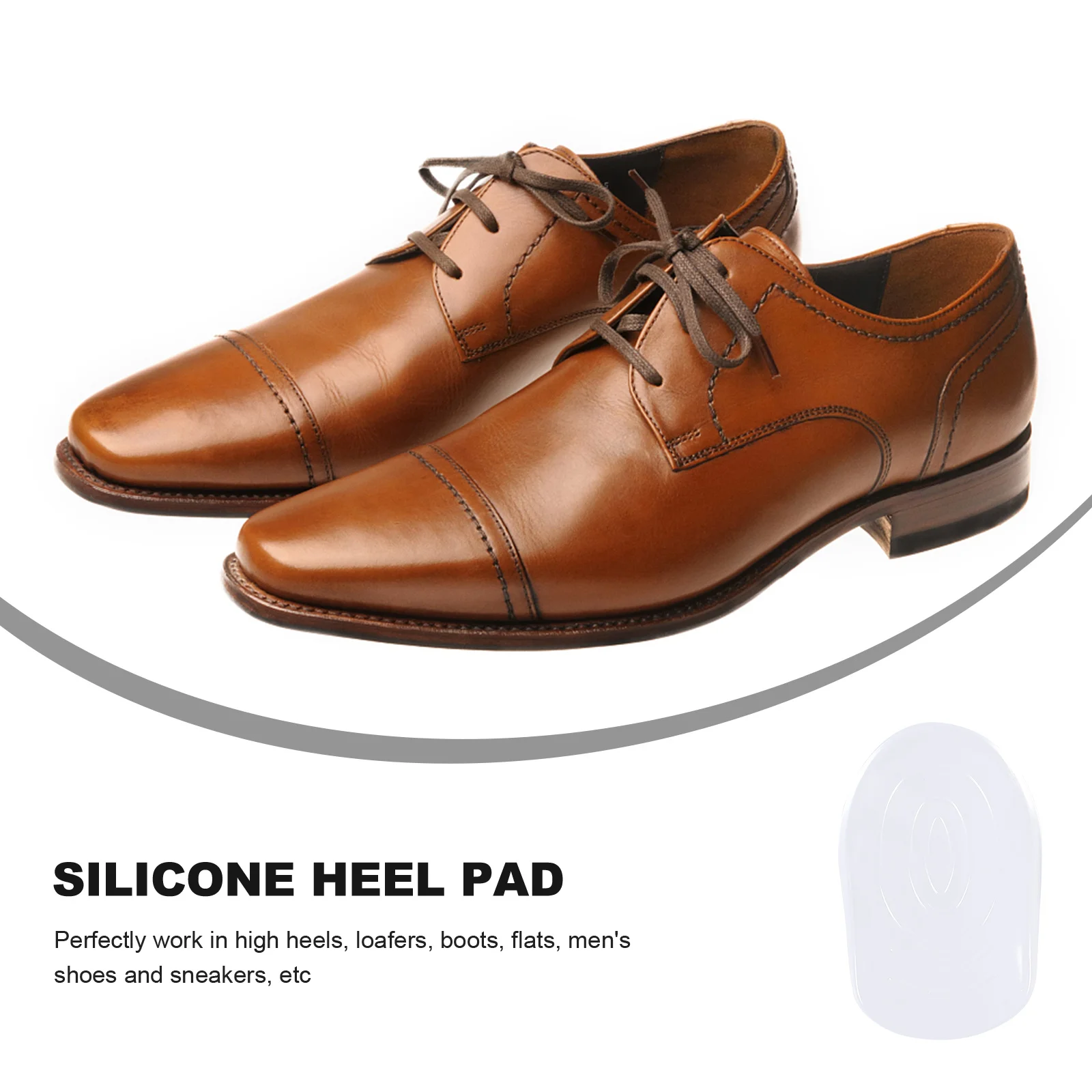 

6 Pairs Heel Pads for Shoes Foot Chunky Heels High Grip Insert Silica Gel Men's Insoles