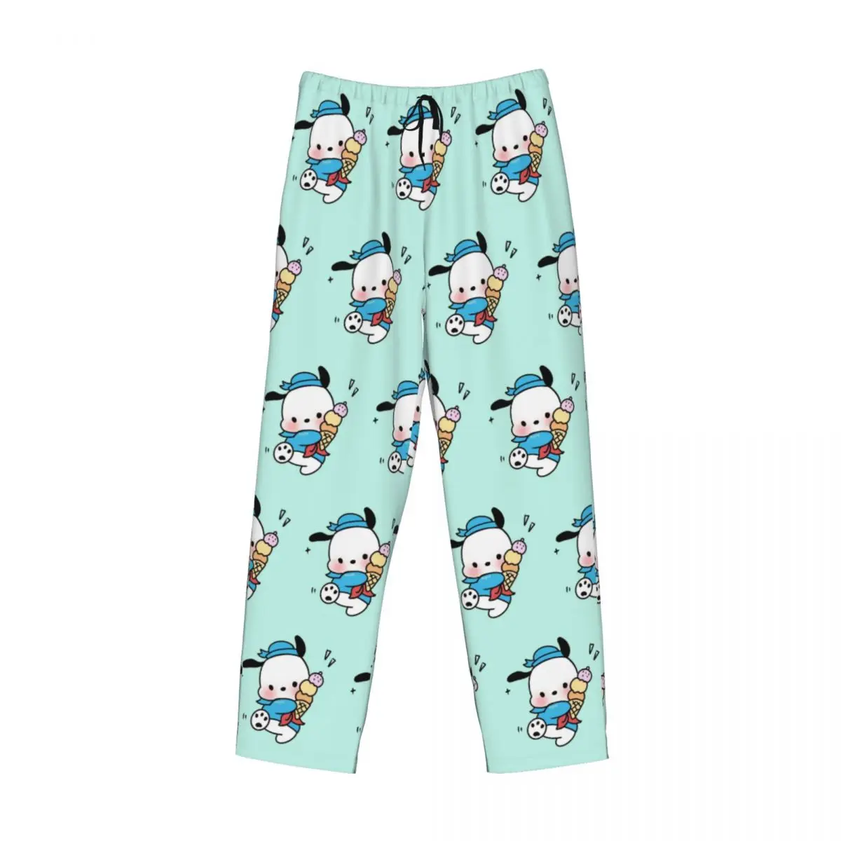 Custom Pochacco Dog Pajama Pants Sleepwear Men Elastic Waistband Kawaii Sleep Lounge Bottoms with Pockets