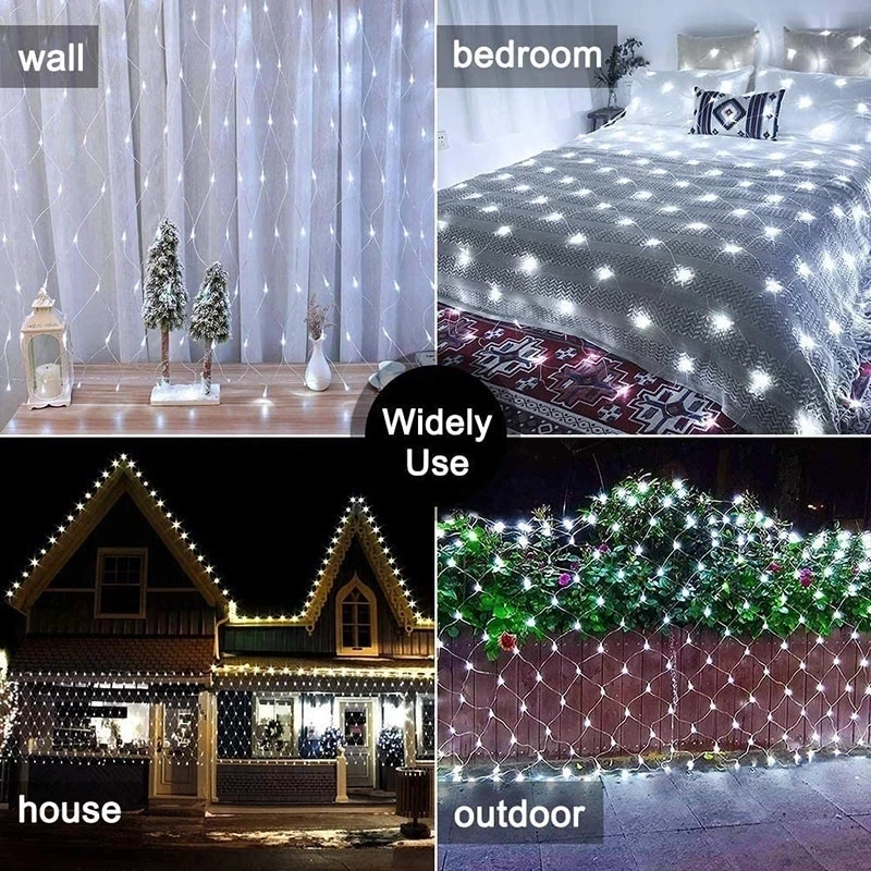 3x2M Solar Net String Lights luci natalizie per feste ghirlanda di luce per giardino esterno per albero di natale cortile decorazioni per feste di nozze