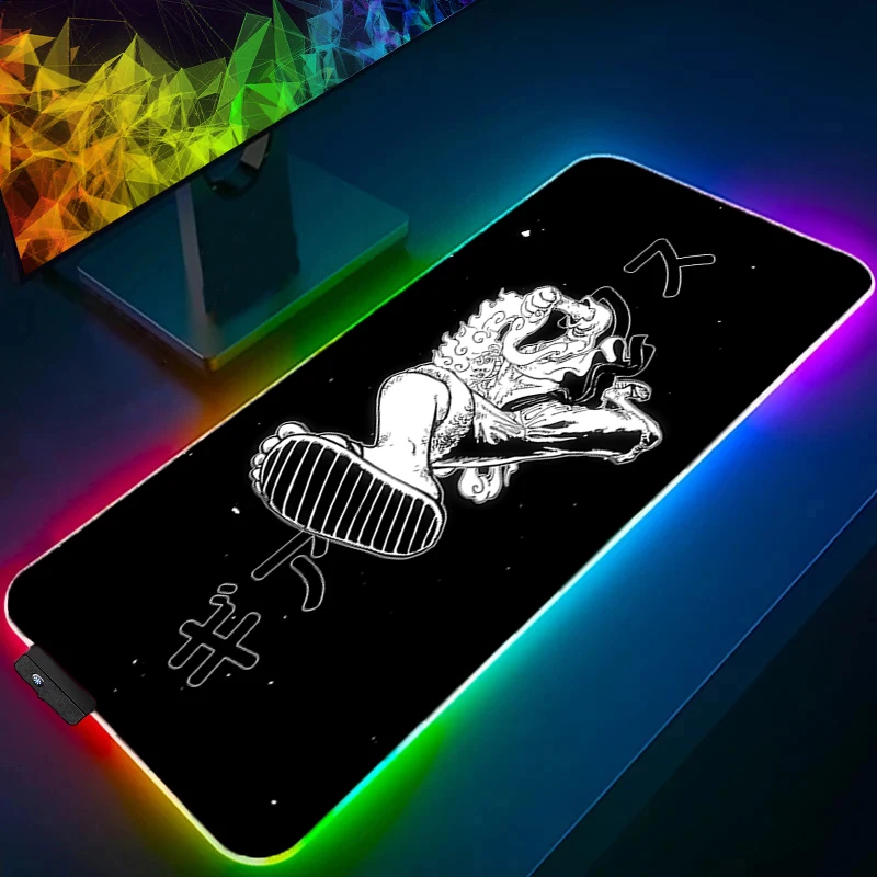 

RGB Large E-sports Mouse Pad one piece luffy 90x40cm Smooth Flexible Rubber Gamer XXL Computer Keyboard Backlight LED Mosuepad