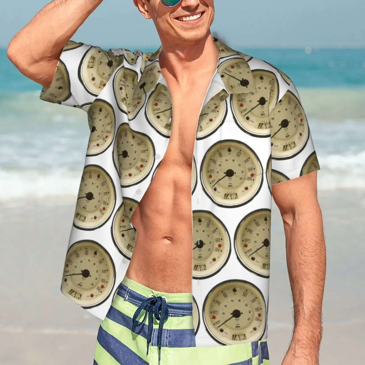 

Smiths 90mph Speedo - White Face Hawaiian Shirts Casual Men Short Sleeve Shirt for Summer Beach Men's Lapel Tops