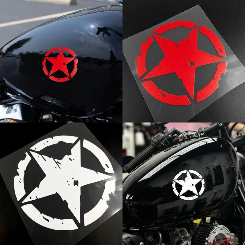 

1PC Five-pointed Star Motorcycle Stickers Waterproof for DIY Motorbike Fuel Tank Helmet Box Car Window Durable Vinyl Decals