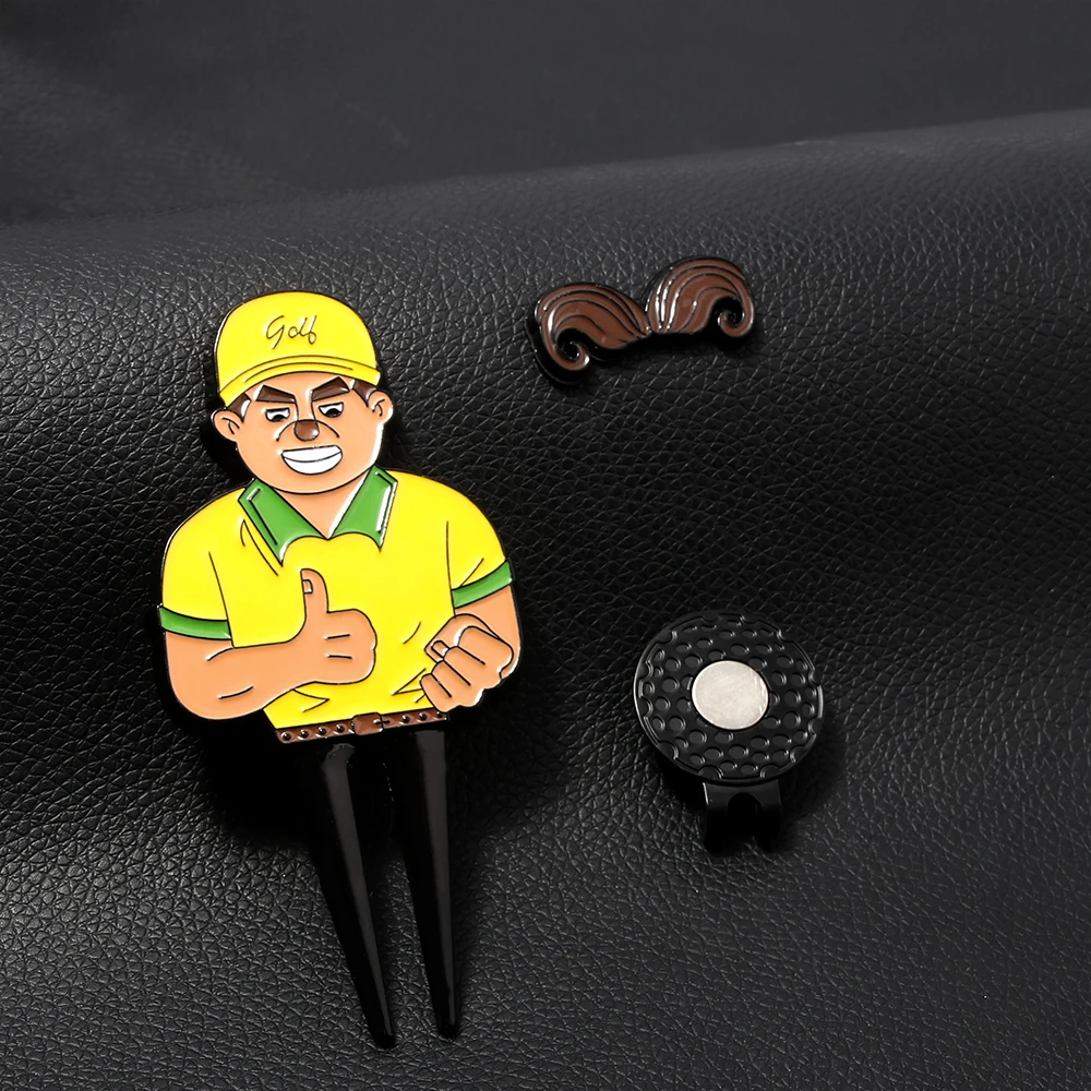 Creative Fashion Personalized Golf Metal Hat Clip Brooches Magnetic Funny Golf Marker Men Women Backpack Jewelry Accessories