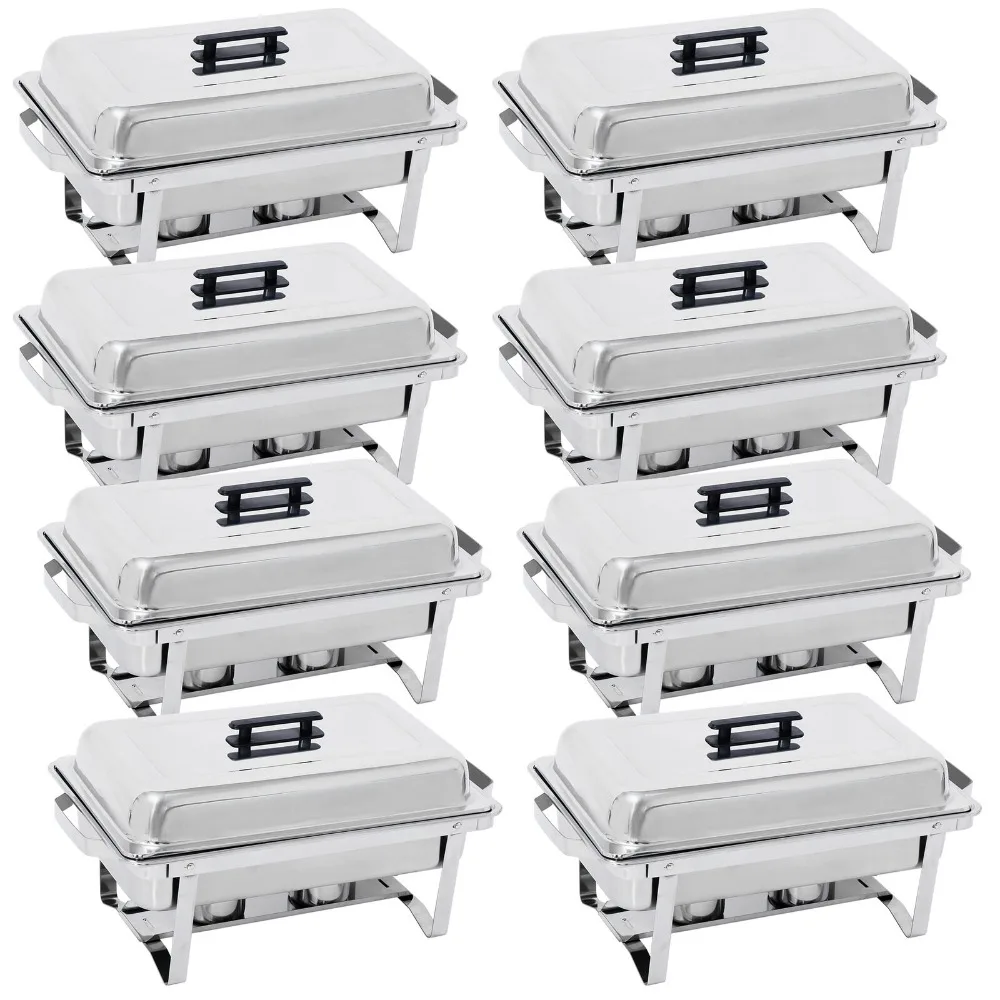 

2/4/6/8 Pack 8QT Chafing Dish Wedding Buffet Stainless Steel Chafer Full Size