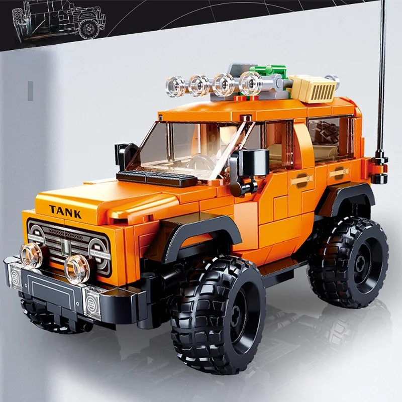 City Off-road Vehicle Jeeps Car ATV Model Building Blocks Creative Desktop Decor TANK 300 Bricks Toy Kids Christmas Gifts