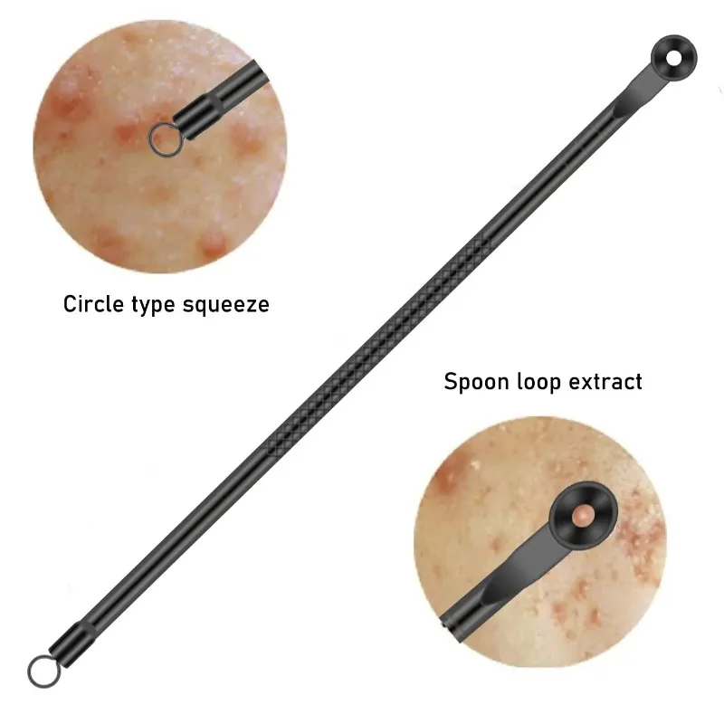 4 プロフェッショナルフェイシャルブラックヘッドニードルセット、ニキビ白ニキビ黒ずみ除去ツールステンレススチール、ディープフェイスクレンジングツール