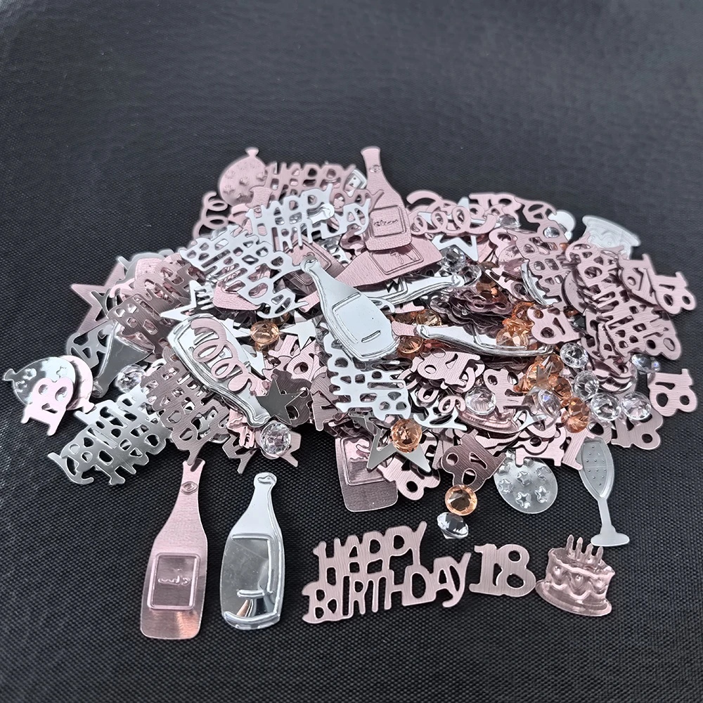 Rose Gold Pink Silver Digital Glitter Debris 16th 18th 30th 40th 50th 60th Girls Boys Men Women Birthday Party Confetti Decor