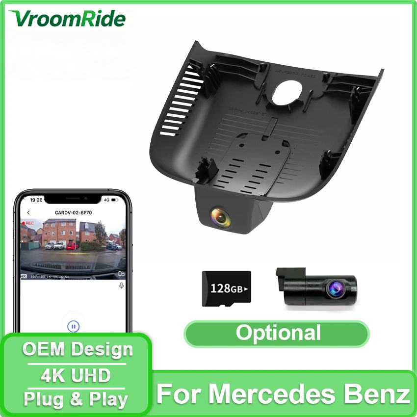 Plug and Play Dash Cam 4K UHD Car Video Recorder DVR Night Vision for Mercedes Benz A CLA W177 V177 C118 AMG A35 A45 CLA35 CLA45