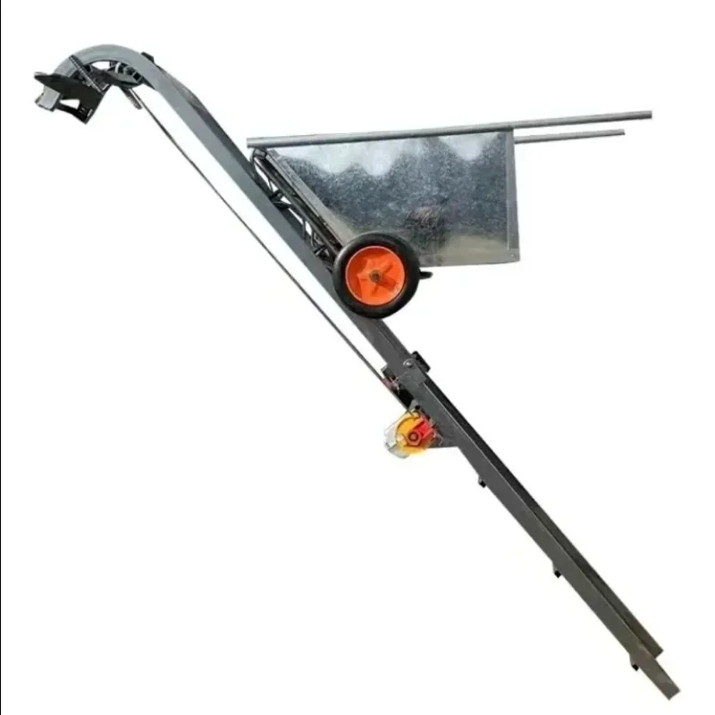 Electric folding vehicle mounted household grain loading hoist for site loading and unloading