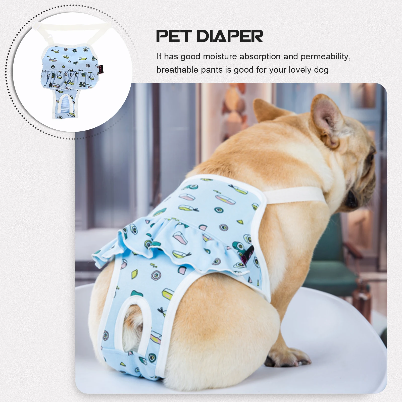 

Pet Menstrual Pants for Dogs Reusable Sanitary Diapers Female Dog Period Panties Washable Breathable for Puppies