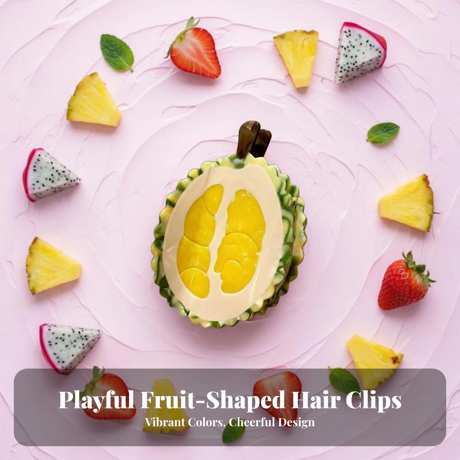 

Fruit Shaped Hair Fastener Funny and Cute Acetate Fruit Hair Grip Lively Hues Decorative for Women, Day-to-Day Wear