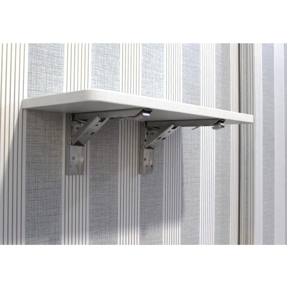 2Pcs Stainless Steel Shelf Bracket Foldable Support Bracket Heavy Duty Loaded Wall Mounted Shelf Brace 14 Inch