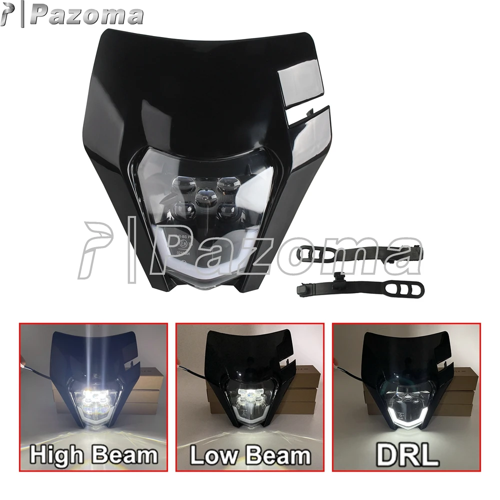 Dirt Bike Led Headlight Fairing For 300 450 500 EXC US AU BR EU Six Days TPI Factory Edition 690 SMC R EU US Head Lamp Plate E8