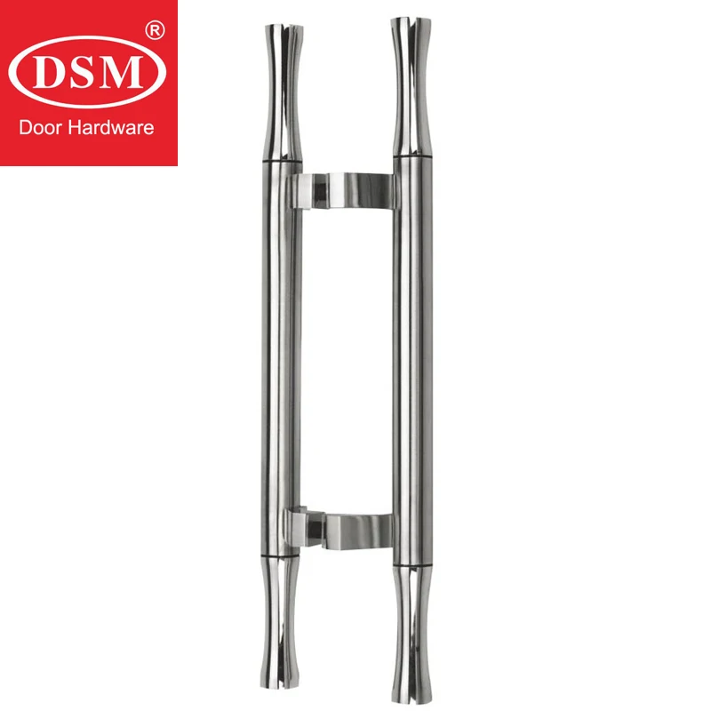 

Polished Offset Door Pull Handle SUS304 Grade Stainless Steel Frame Door Handle Entrance Brushed Glass Door Pulls PA-114