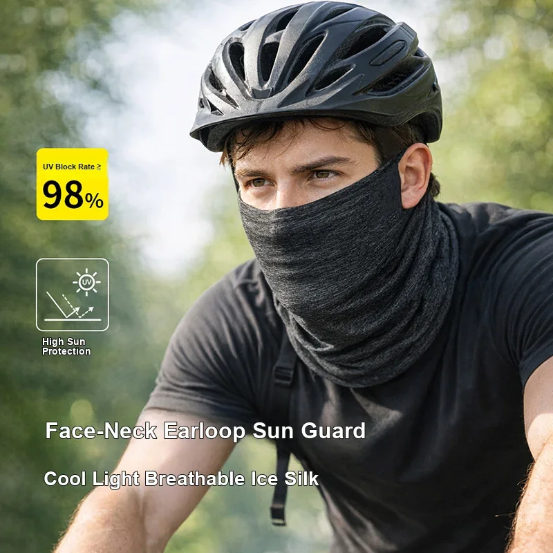 Men Women Cooling Ice Silk Sun Protection Face Mask Quick Dry Breathable Magic Neck Gaiter for Summer Outdoor Cycling