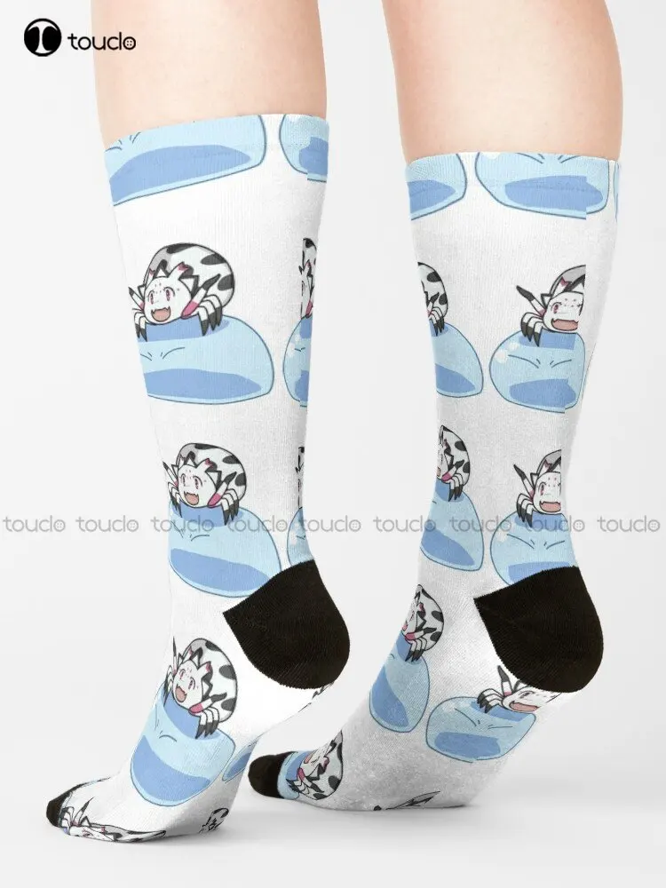 Rimuru & Kumoko - Collaborate Isekai Gift Socks Men'S Slipper Socks Personalized Custom Unisex Adult Teen Youth Socks Streetwear