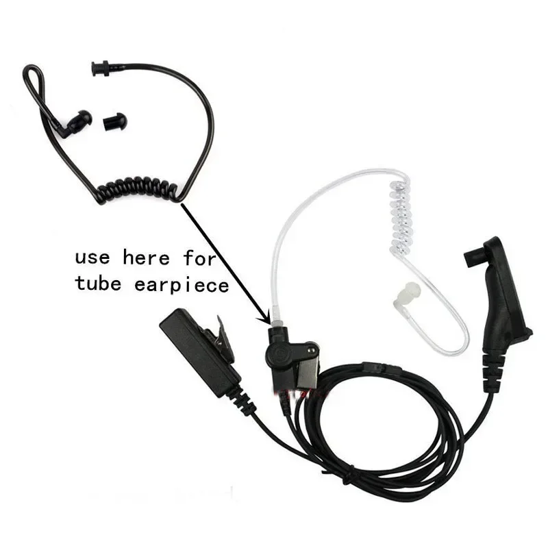 

FBI Acoustic Replacement Air Tube Black Replacement for Motorola Baofeng Kenwood Radio Walkie Talkie PTT Mic Earpieces Headse