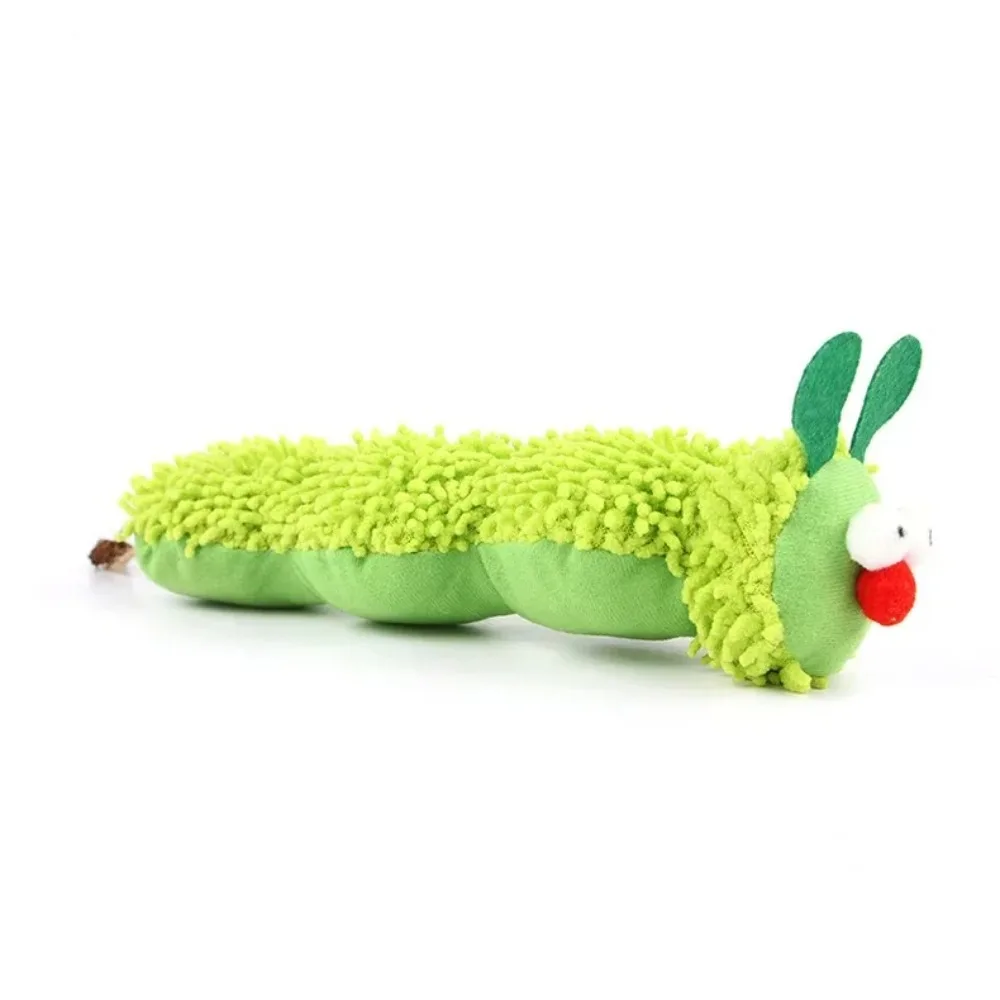 New Clean Mouth Cat Chew Toy Plush Caterpillar Shaped Cat Teaser Interaction Caterpillar Molar Toy Pet