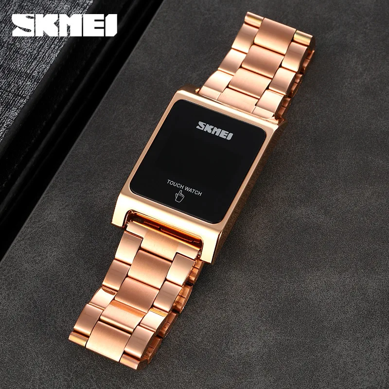 Skmei Fashion Led Touch Screen Watch  Steel Strap Waterproof Men's Steel Belt Electronic  Business Fashion Watch for Men