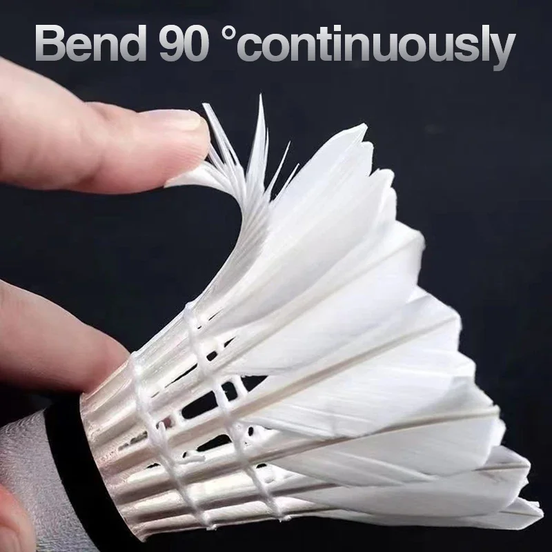 New White Goose Feather Badminton Shuttlecocks,3 Pcs,Stable Flight Wear Resistant Shuttlecock,Outdoor Sports Training Accessorie