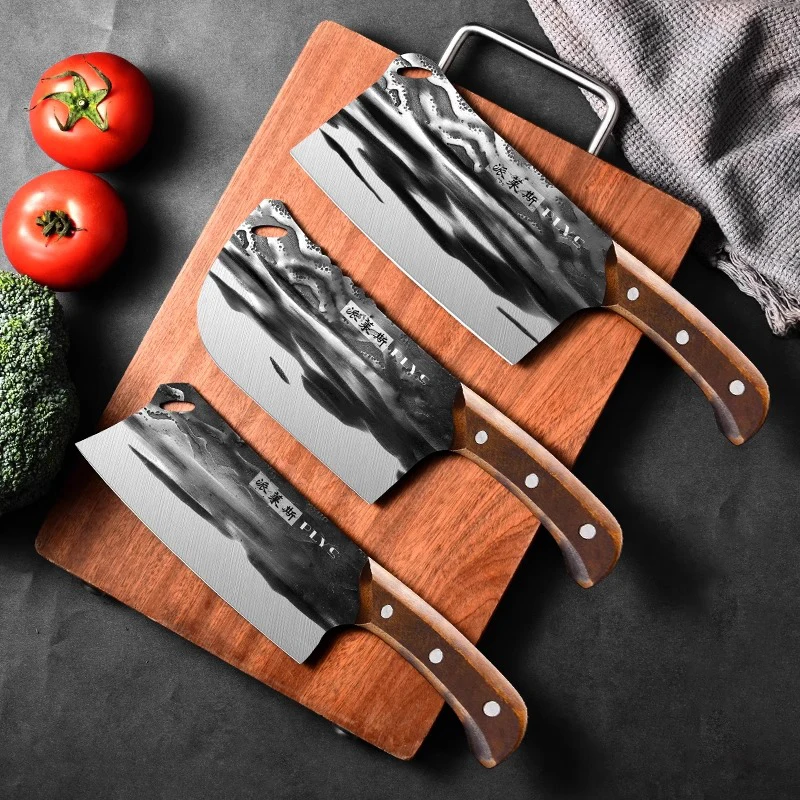 

1/3pcs kitchen knife set, 5cr chicken wings wood solid wood handle forging knife, chef chopping chopping bone, slicing knife