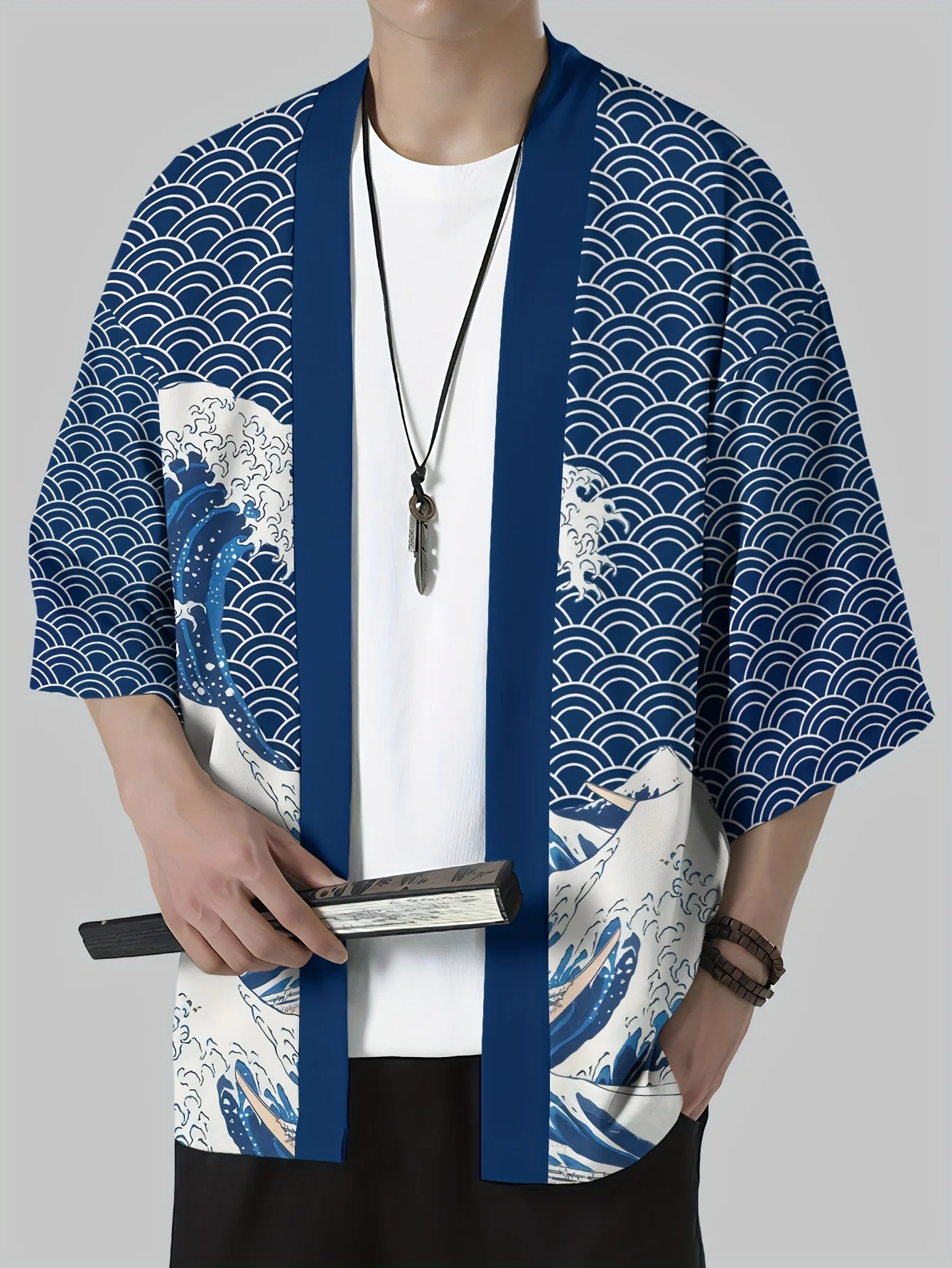 2026 Japanese Kimono for Men Traditional Japanese Relief Culture  Printed Robe Yukata Japanese Clothing Casual Loose Kimono
