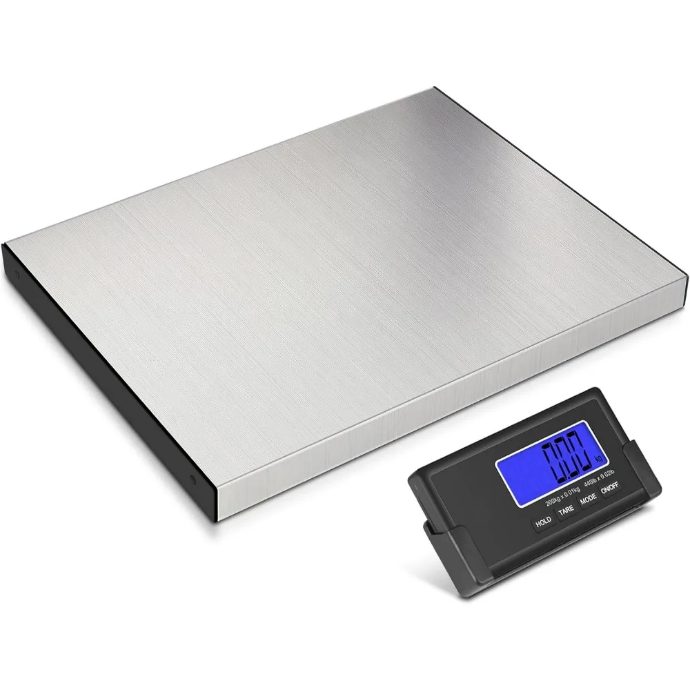 

Heavy-Duty Postal Scale with Wireless Display, 440lb Capacity, Stainless Steel Platform for Packages and Luggage