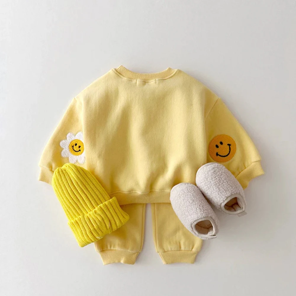 Melario Korea Baby Boys Clothing Sets Spring Autumn Cotton Clothes Children Sweatshirt Baby Girls Pullover Tops+ Pant Suits 2PCS