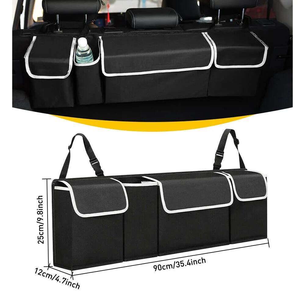 

Car Trunk Organizer Adjustable Backseat Storage Bag Net High Capacity Multi-use Oxford Automobile Seat Back Organizer