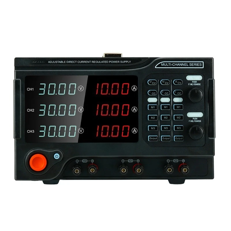 Dual‑channel DC regulated power supply with common ground, programmable and adjustable voltage(2‑channel output)