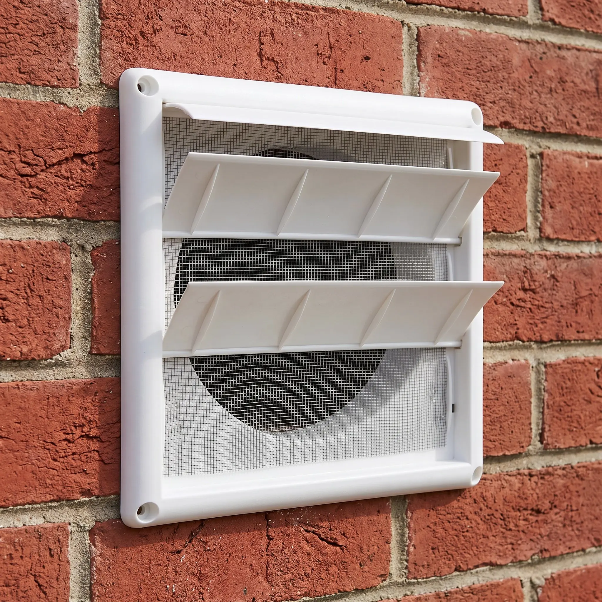 Square Plastic Vent Cover Bathroom Wall Plastic Louver Grille Adjustable Insect Mesh Kitchen Exhaust Outlet 6x6 Inch