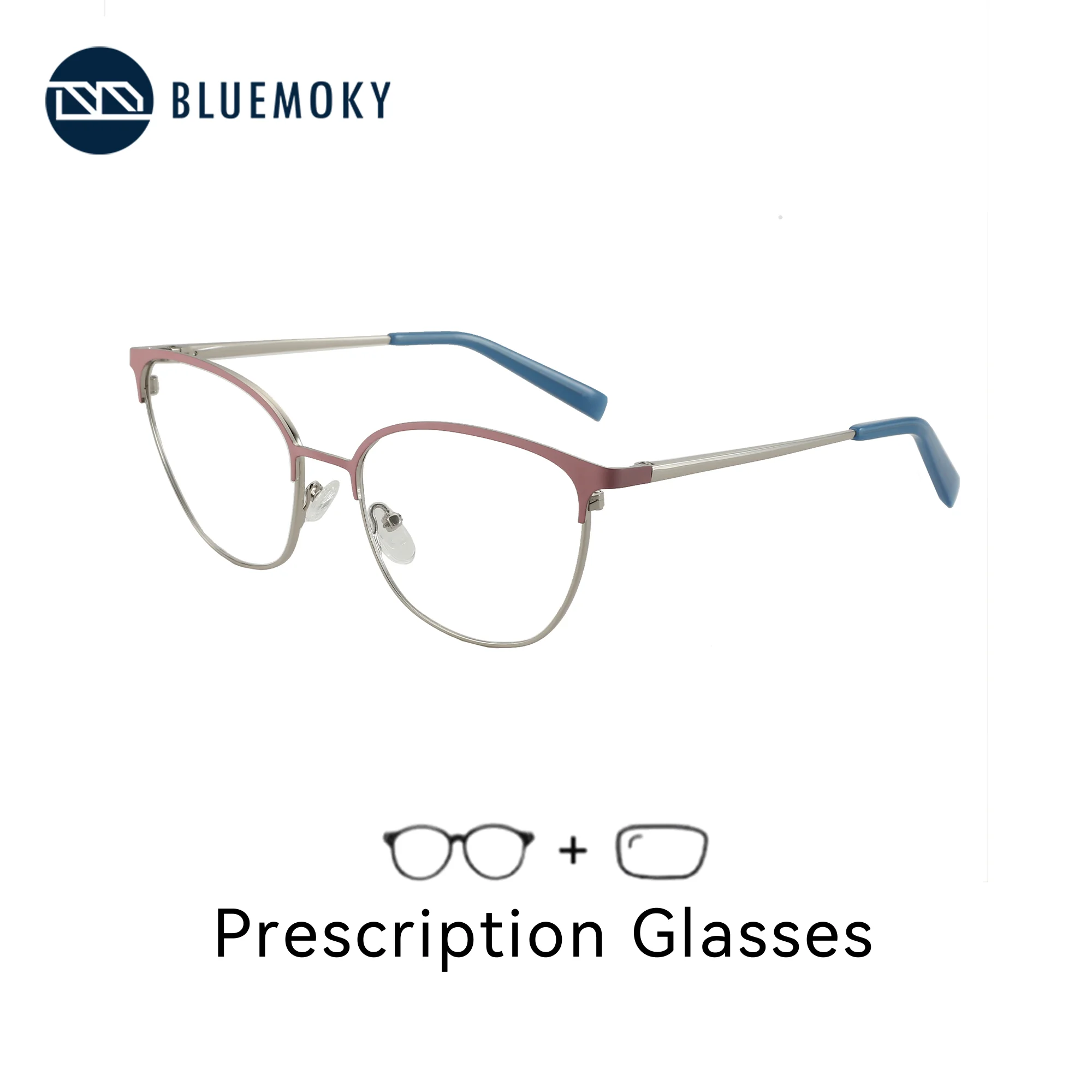 BLUEMOKY – lunettes de vue en métal pour femmes, anti-lumière bleue, pour myopie, optiques, progressives