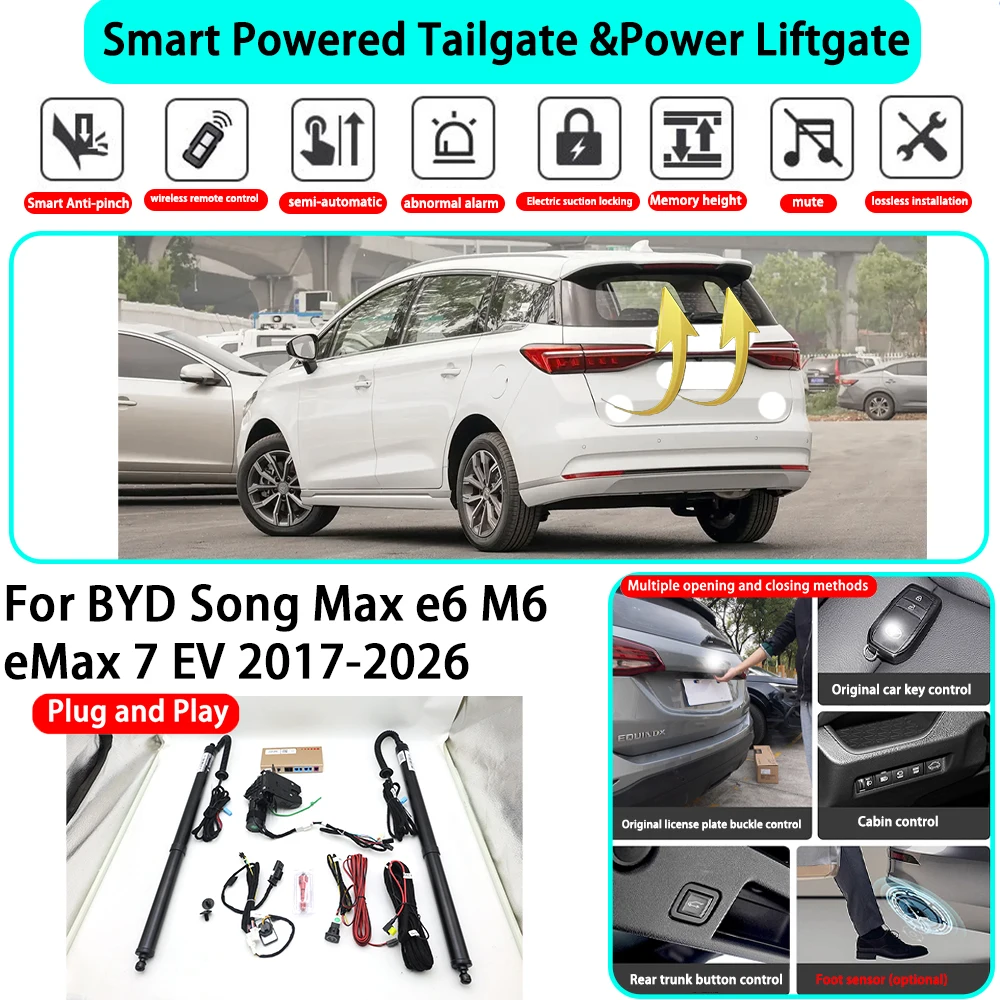 for BYD Song Max e6 M6 eMax 7 EV 2017-2026 OEM Smart Automatic Powered Tailgate Electric Power Tailgate Lift Kit Key Close