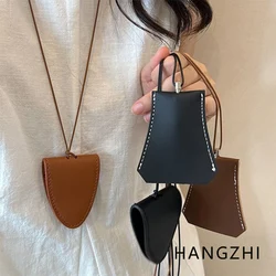 HANGZHI Simple Personalized Storage Bag Faux Leather Necklace Winter Creative Sweater Chain INES Fashion Jewelry for Women New