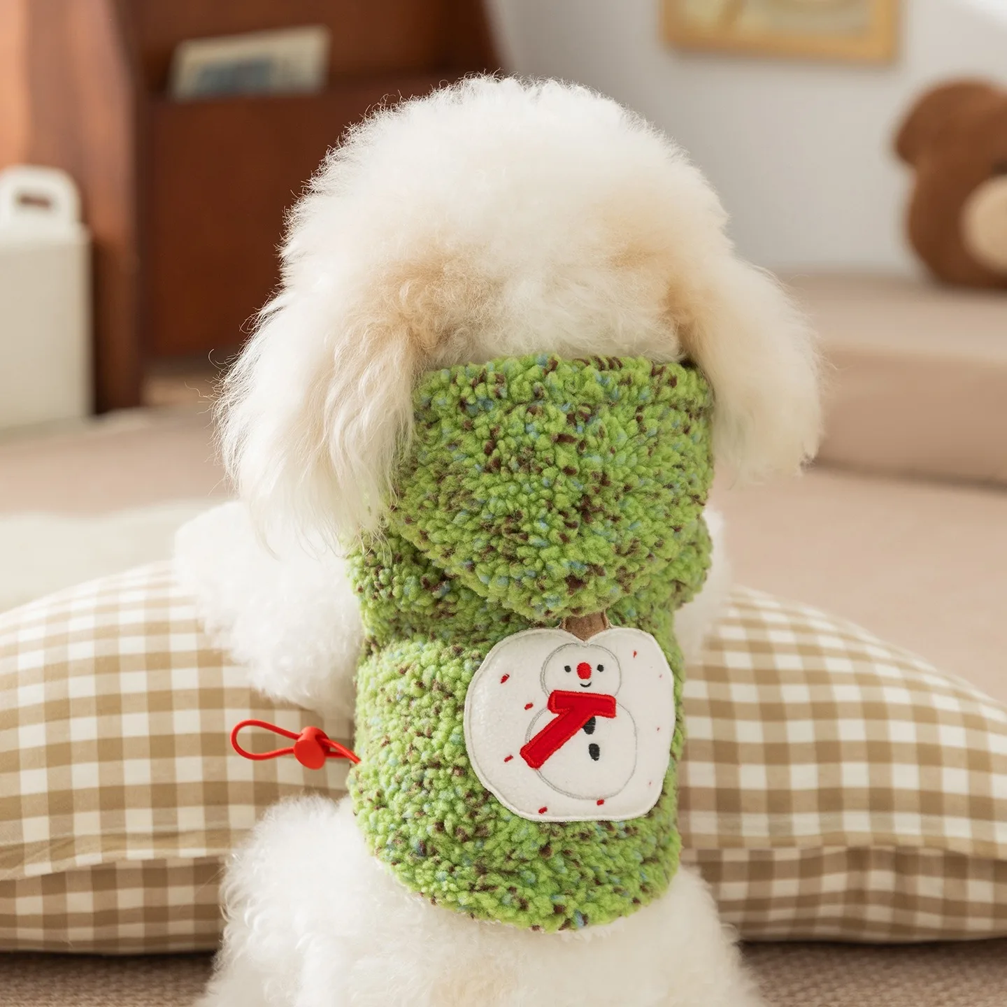 

Classic Snowman Pattern Dog Clothes Puppy Hooded Cotton Coat Winter Warm Pet Clothing Lambswool Pet Cotton Vest