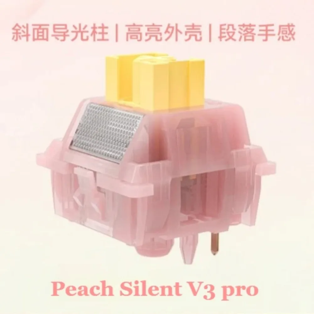 Outemu Peach V3 Lemon V3 Silent Switch 5Pin Factory Lubed Low Noise 35dB for Hot Swap Mechanical Keyboard Office Accessories