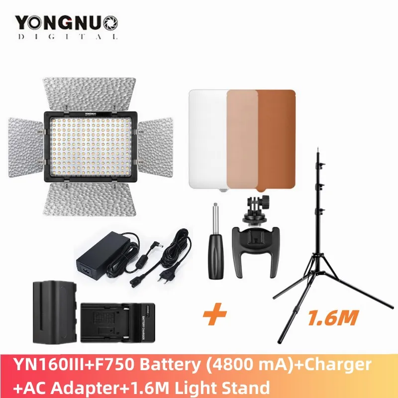 YONGNUO YN160III YN160 III 3200-5500K LED Video Light Studio Kit Photography Selfie Fill Light Lighting for Digital Camera image 3