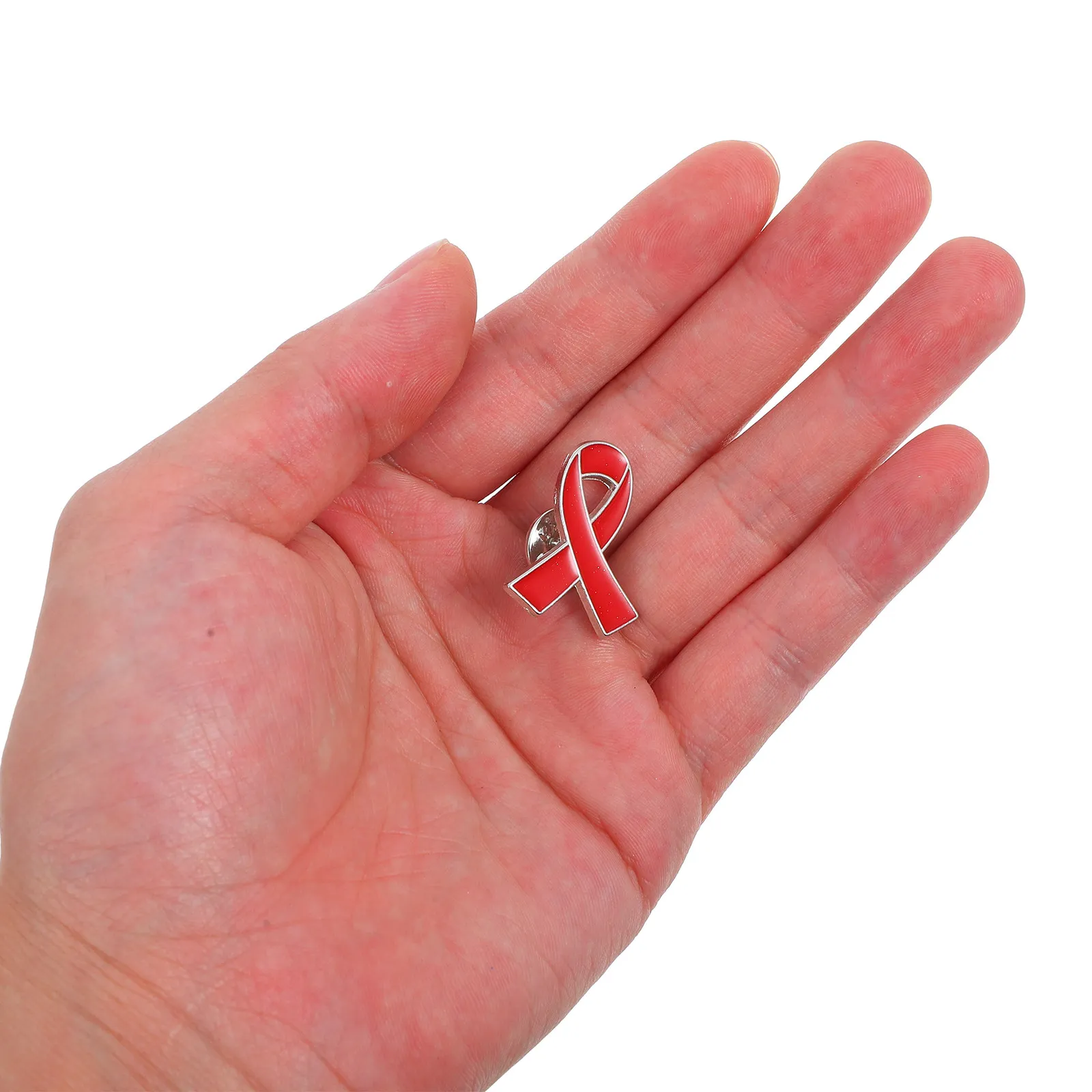 25Pcs Health Awareness Brooch Red Ribbon Pins Decorative Brooches for Charity Prevention Events Jackets Hats Bags Accessories