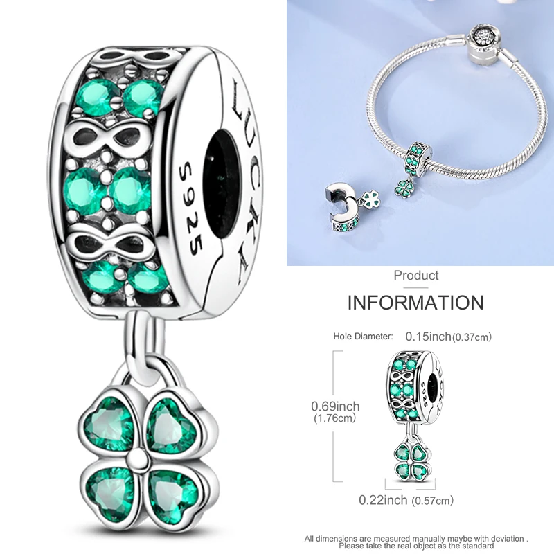 925 Sterling Silber Charm Herz Elefant Baum Reise-Perlenanhänger Passend für Europäische Armbänder DIY Damenschmuck Geschenk 2026 – Detail 28