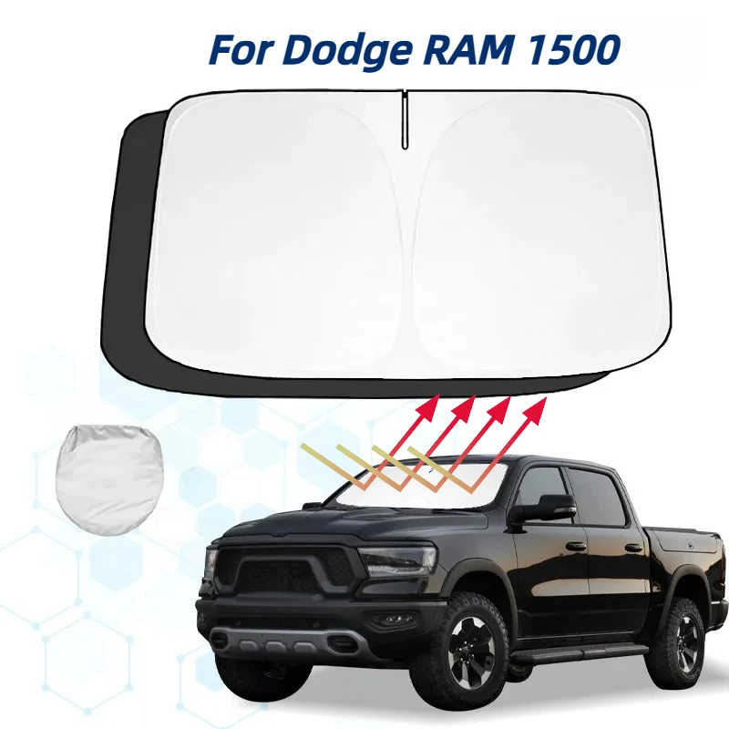 For Dodge RAM 1500 RAM Sport SRT Windshield Sun Shade Sunshade Sun Visor Protector Foldable Blocks UV Rays Keep Your Car Cooler