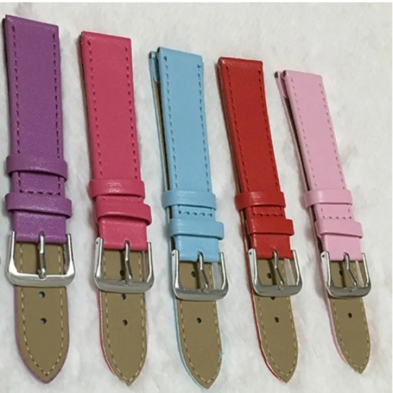 New 10mm/12mm/14mm/16mm/18mm/20mm/22mm/24mm PU Leather Watch Band Men Women Solid Belt Strap Watchband Watch Accessories