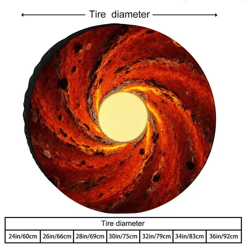 Black Hole Vortex Tire Cover Polyester Protector Dynamic Spiral Pattern Durable Spare Wheel Cover